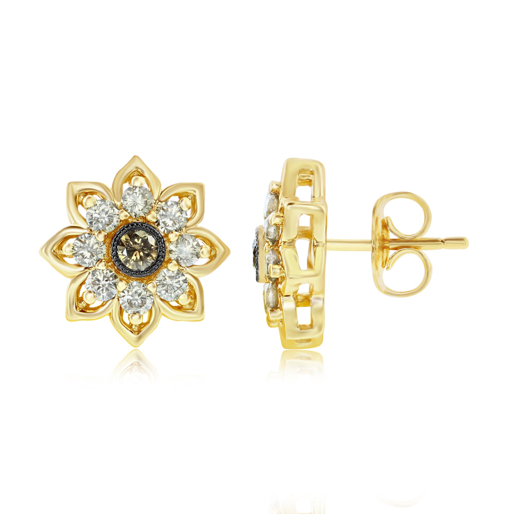 Le Vian� Earrings featuring 1/15 cts. Chocolate Diamonds�, 3/8 cts. Nude Diamonds� set in 14K Honey Gold�