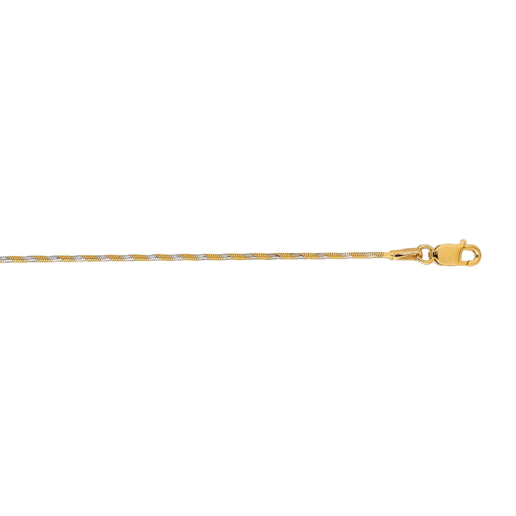 14K Gold 0.96mm Round Snake Chain