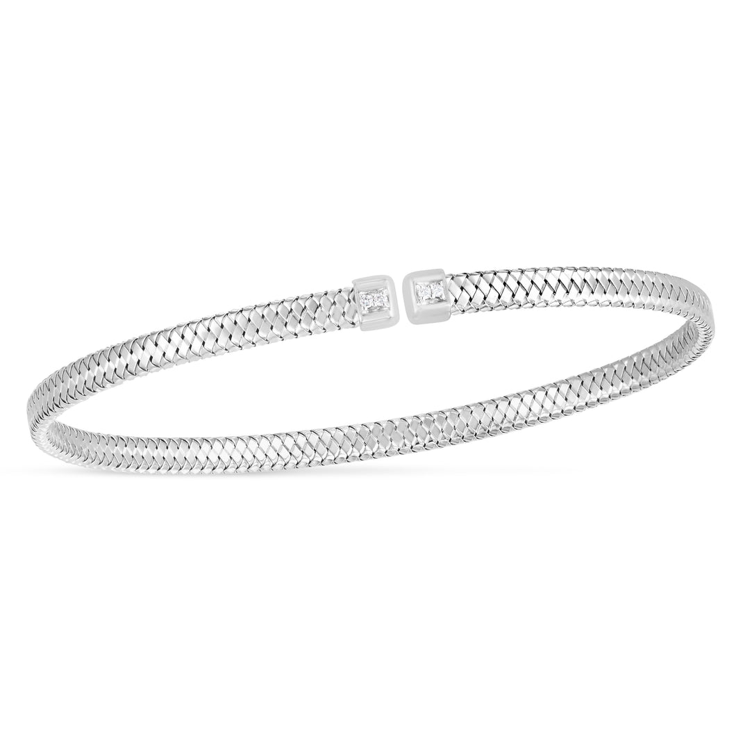 14K Trilogy Diamond Woven Cuff