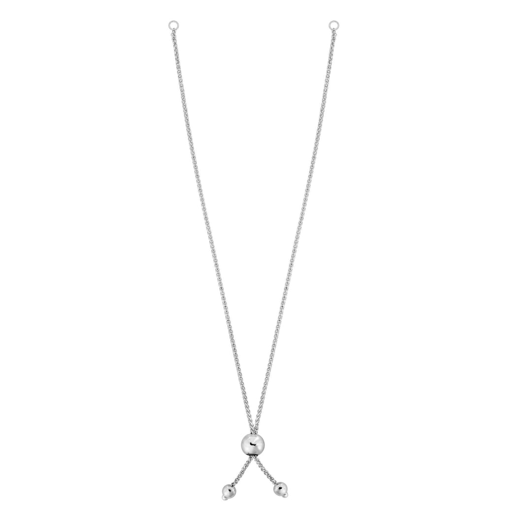 14K Gold Round Wheat Chain with Ball Slide Friendship Bracelet