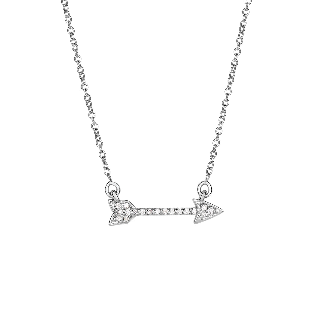 14K Gold .10ct Diamond Arrow Necklace