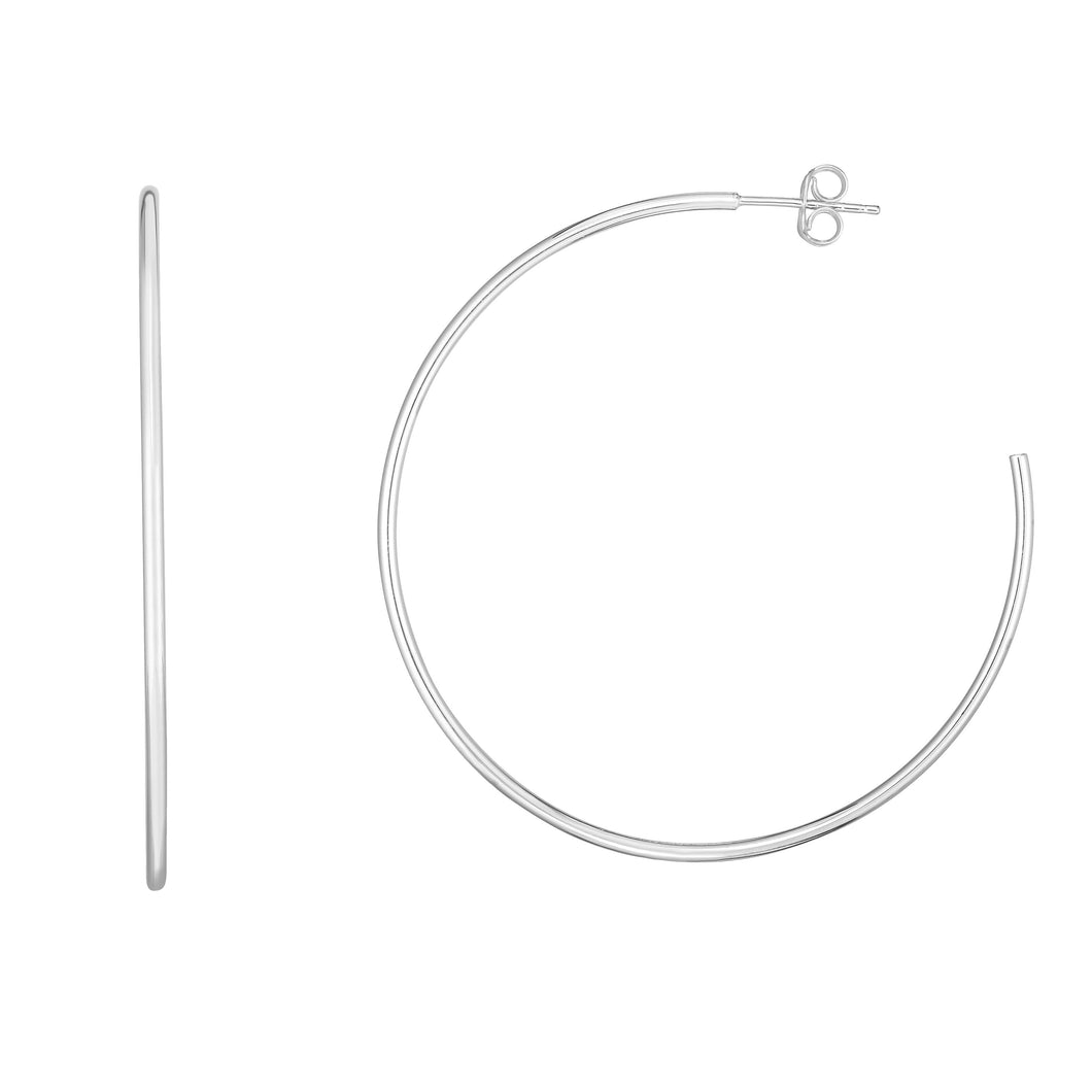 14K Gold 1.5mm Polished C Hoop Earring