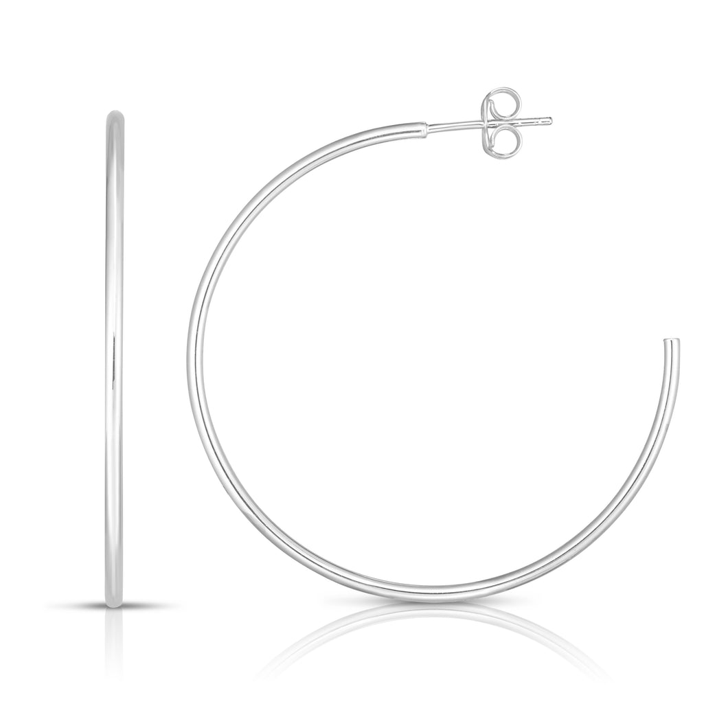 14K Gold 1.5mm Polished C Hoop Earring