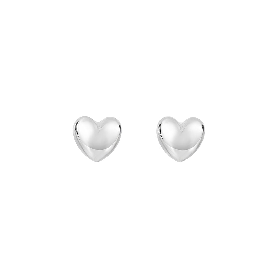 14K Gold Small Polished Heart Post Earring