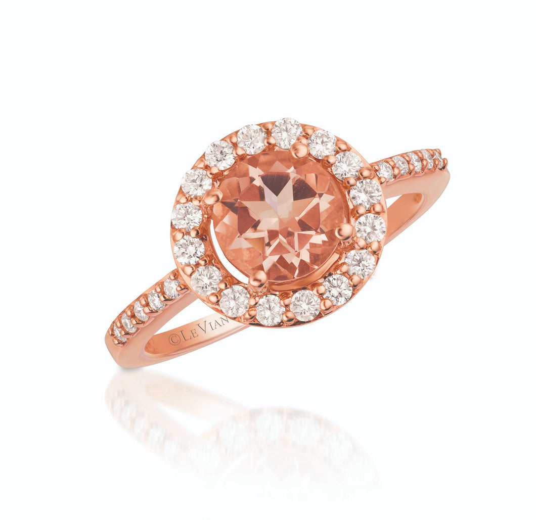Le Vian� Ring featuring 7/8 cts. Peach Morganite�, 1/3 cts. Vanilla Diamonds� set in 14K Strawberry Gold�