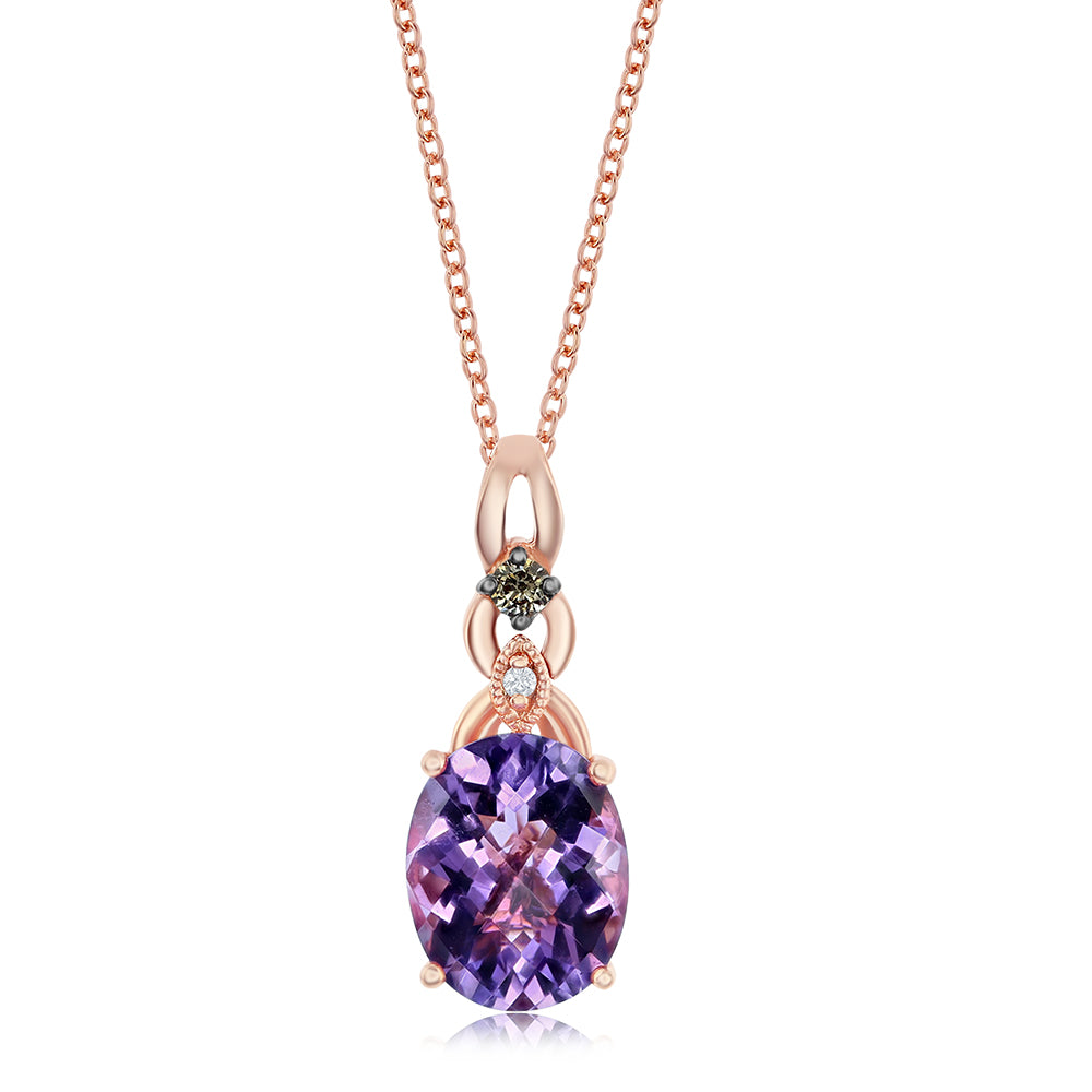 Le Vian Chocolatier� Pendant featuring 2 cts. Grape Amethyst, 1/20 cts. Chocolate Diamonds�, Vanilla Diamonds� set in 14K Strawberry Gold�