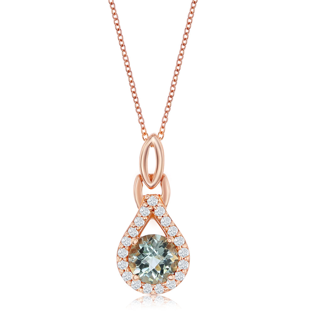 Le Vian� Pendant featuring 1/2 cts. Mint Julep Quartz, 1/6 cts. Vanilla Diamonds� set in 14K Strawberry Gold�