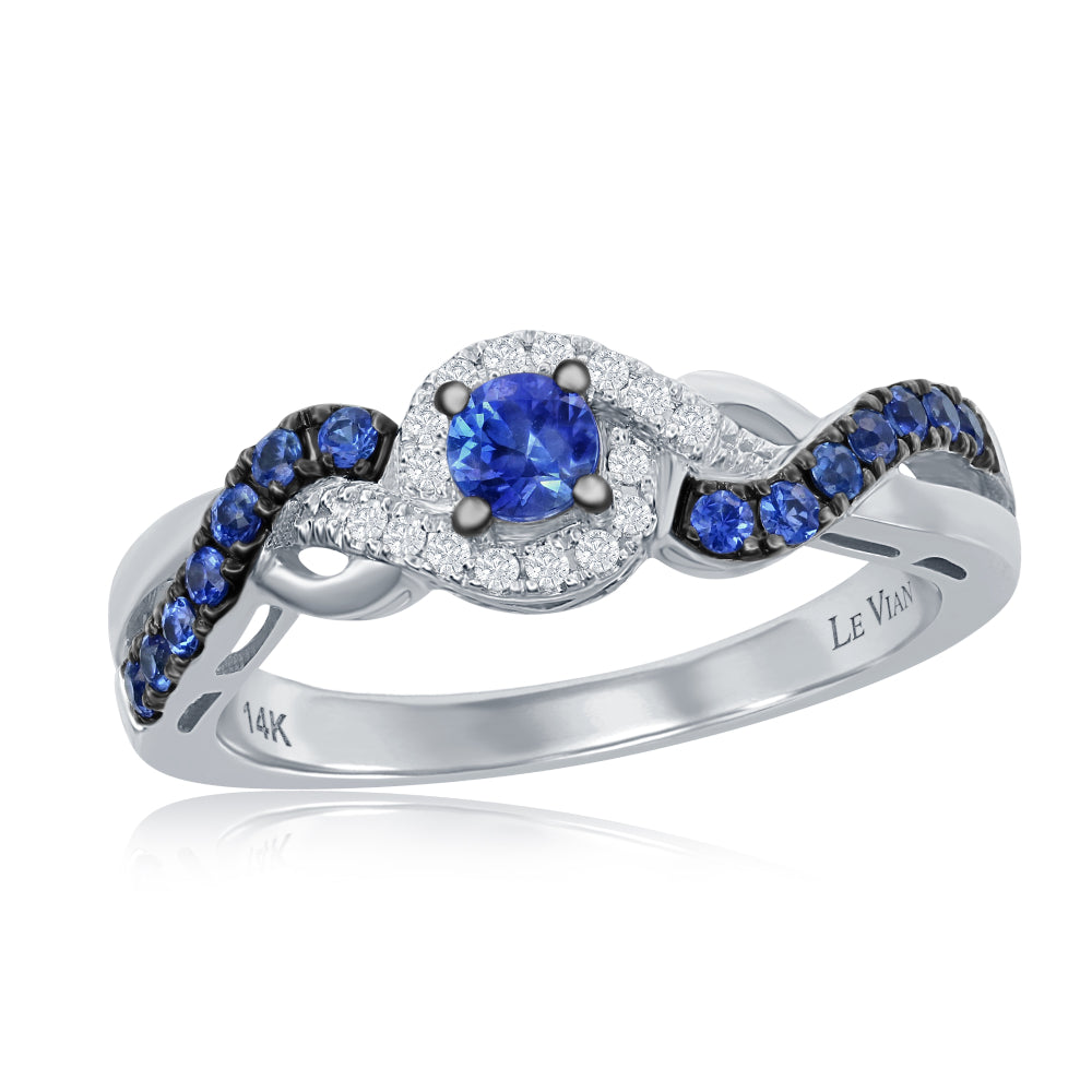 Le Vian� Ring featuring 1/3 cts. Cornflower Ceylon Sapphire, 1/20 cts. Vanilla Diamonds� set in 14K Vanilla Gold�