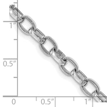 Load image into Gallery viewer, 14k White Gold 5mm Hand Polished w/Ridged Edges Link Bracelet
