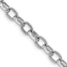Load image into Gallery viewer, 14k White Gold 5mm Hand Polished w/Ridged Edges Link Bracelet
