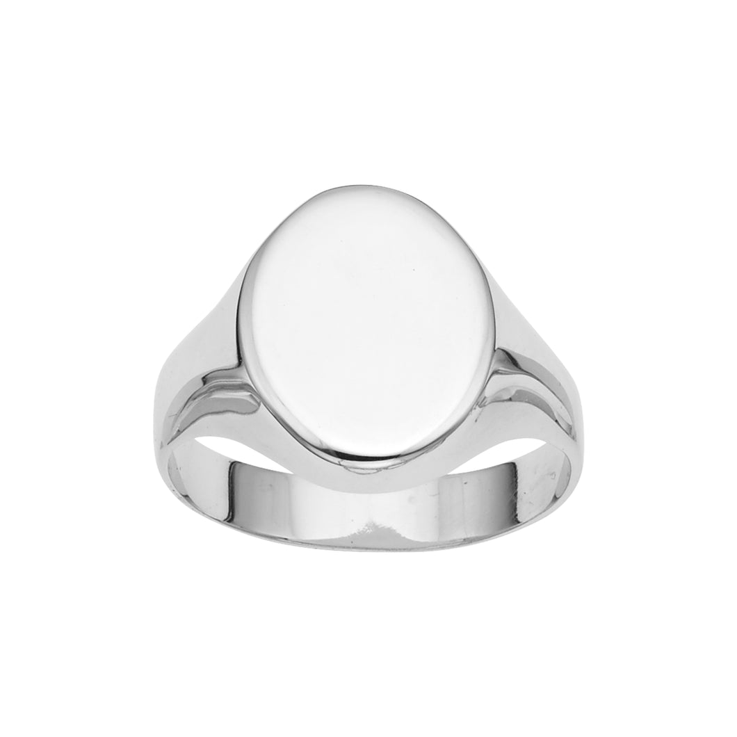 14K Gold Polished Oval Signet Ring