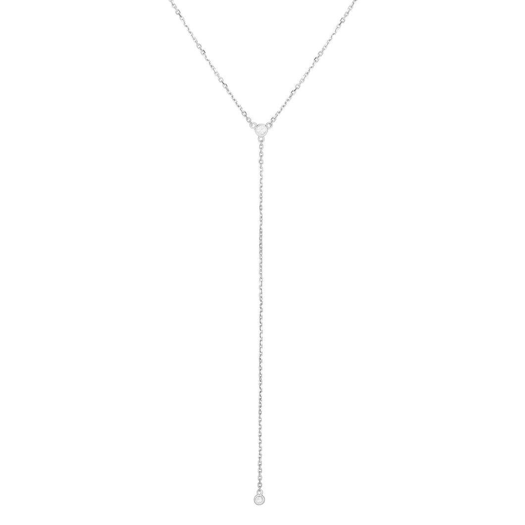 14K Gold .10ct Diamond Y Necklace