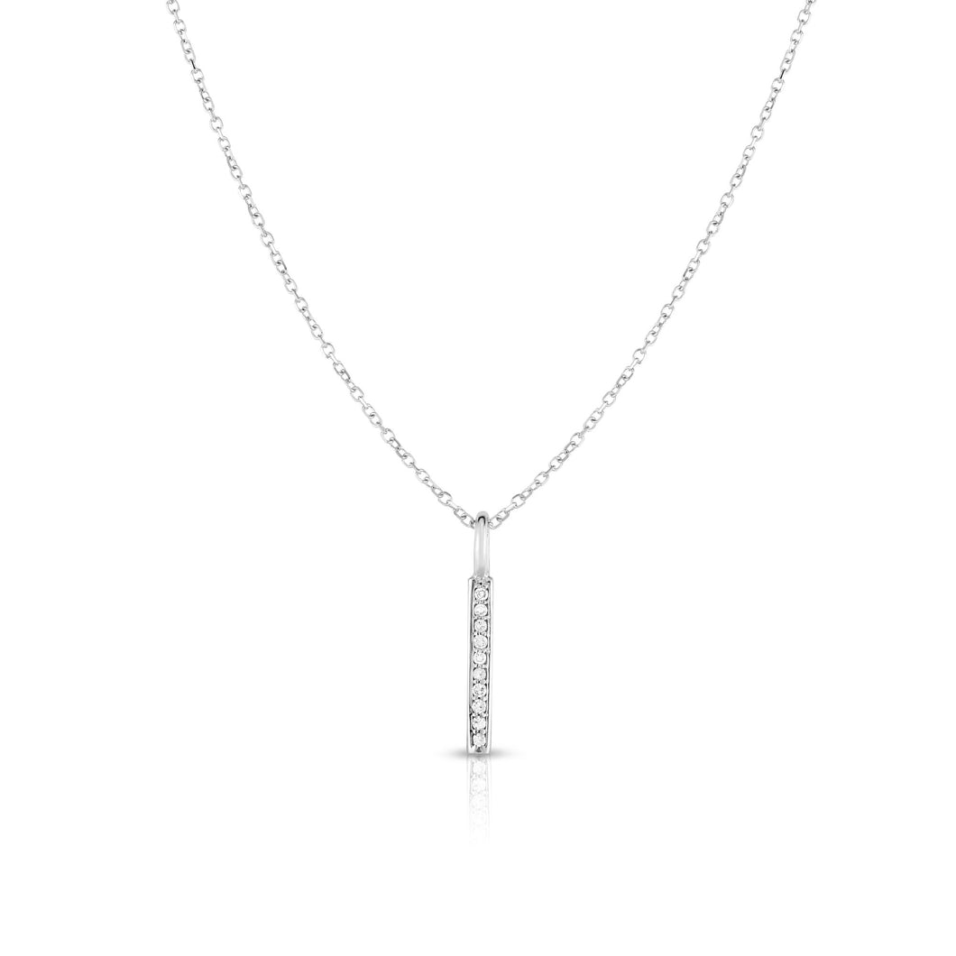 14K Gold .06ct Diamond Bar Necklace