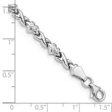 Load image into Gallery viewer, 14k White Gold Polished Heart &amp; X Bracelet
