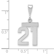 Load image into Gallery viewer, 14kw Small Polished Number 21 Charm
