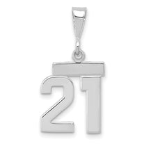 Load image into Gallery viewer, 14kw Small Polished Number 21 Charm
