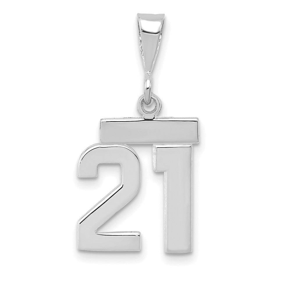 14kw Small Polished Number 21 Charm