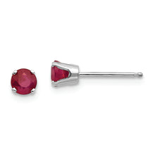 Load image into Gallery viewer, 14k White Gold 4mm Ruby Stud Earrings
