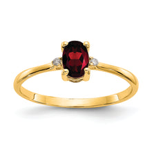 Load image into Gallery viewer, 14k Diamond &amp; Garnet Birthstone Ring
