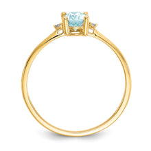 Load image into Gallery viewer, 14k Diamond &amp; Aquamarine Birthstone Ring
