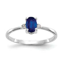 Load image into Gallery viewer, 14k White Gold Diamond &amp; Sapphire Birthstone Ring
