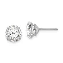Load image into Gallery viewer, 14k White Gold 7mm Round CZ Post Earrings
