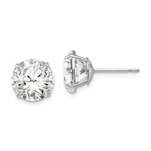Load image into Gallery viewer, 14k White Gold 9mm Round CZ Post Earrings
