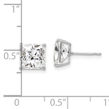 Load image into Gallery viewer, 14k White Gold 7mm Square CZ Post Earrings
