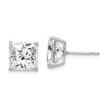 Load image into Gallery viewer, 14k White Gold 7mm Square CZ Post Earrings
