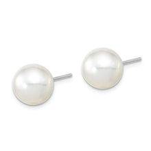 Load image into Gallery viewer, 14K White Gold 9-10mm Round White Saltwater South Sea Pearl Earrings
