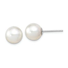 Load image into Gallery viewer, 14K White Gold 9-10mm Round White Saltwater South Sea Pearl Earrings
