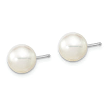 Load image into Gallery viewer, 14K White Gold 8-9mm Round White Saltwater South Sea Pearl Earrings
