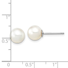 Load image into Gallery viewer, 14K White Gold 8-9mm Round White Saltwater South Sea Pearl Earrings
