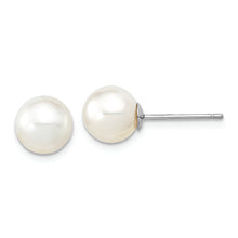 Load image into Gallery viewer, 14K White Gold 8-9mm Round White Saltwater South Sea Pearl Earrings
