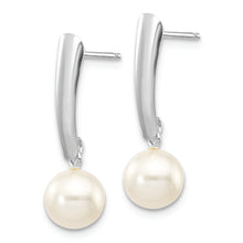 Load image into Gallery viewer, 14K White Gold 6-7mm Round White FWC Pearl Dangle Earrings
