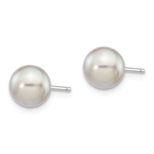 Load image into Gallery viewer, 14K White Gold 6-7mm Round Grey Saltwater Akoya Earrings
