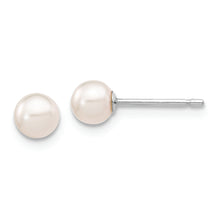 Load image into Gallery viewer, 14K White Gold 4-5mm Round White Saltwater Akoya Earrings
