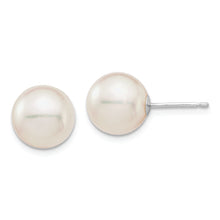 Load image into Gallery viewer, 14K White Gold 9-10mm Round White Saltwater Akoya Earrings
