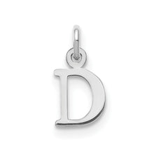 Load image into Gallery viewer, Sterling Silver Rhodium-plated Letter D Initial Charm
