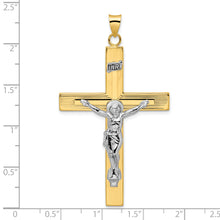 Load image into Gallery viewer, 14k Two-tone Polished Solid INRI Curcifix Cross Pendant
