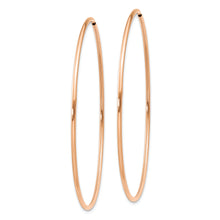 Load image into Gallery viewer, 14k Rose Gold 1.2mm Polished Endless Hoop Earrings
