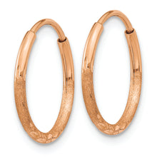 Load image into Gallery viewer, 14k Rose Gold 1.25mm Diamond-cut Endless Hoop Earring
