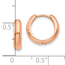 Load image into Gallery viewer, 14k Rose Gold Polished Hinged Hoop Earrings
