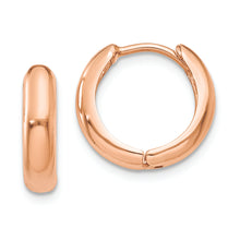 Load image into Gallery viewer, 14k Rose Gold Polished Hinged Hoop Earrings
