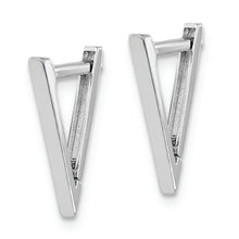 Load image into Gallery viewer, 14K White Gold Polished Triangle Hoop Earrings
