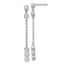 Load image into Gallery viewer, 14K White Gold CZ  Chain Link Dangle Earrings
