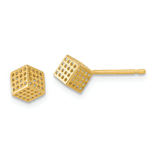 Load image into Gallery viewer, 14K Gold Hollow Block Post Earrings
