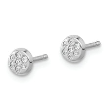 Load image into Gallery viewer, 14K White Gold CZ Filled Circle Post Earrings
