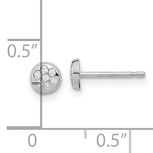 Load image into Gallery viewer, 14K White Gold CZ Filled Circle Post Earrings
