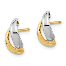 Load image into Gallery viewer, 14K Gold White Rhodium Fancy Teardrop Post Earrings
